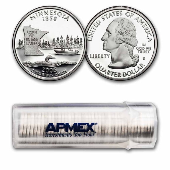 2005-S Minnesota State Quarter Gem Proof 40-Coin Roll (Silver)
