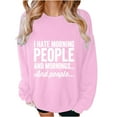 thumbnail image 3 of Jinhomg Novelty Sweatshirt for Women Trendy Letter Print Casual Tops Oversized Comfy Long Sleeve Drop Shoulder Pullover Ladies Cute Gift Pink S, 3 of 6