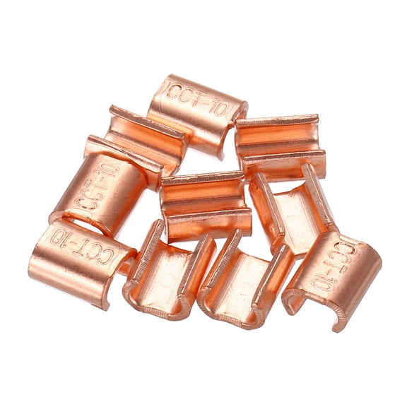 U-Shaped Copper Crimping Terminal Connector Wire Ferrules for 6 7 8 Awg Gauge, Solid or Twisted Wire Cable 5/16" - 7/16"