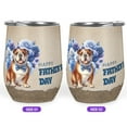 thumbnail image 2 of Bulldog Proud Dad Happy Father's Day 12oz Stainless Steel Wine Tumbler Insulated Cup with Lid Dog Lover Gifts Idea - 02008, 2 of 5