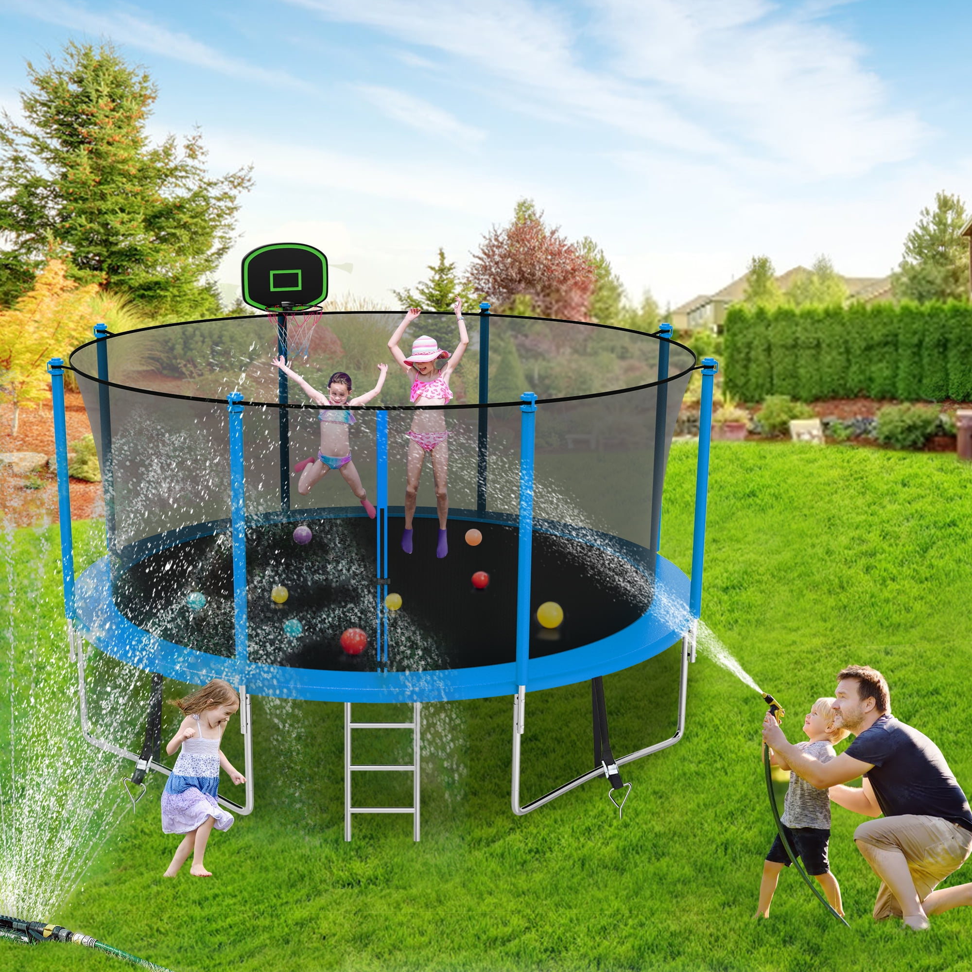 Kacho 12FT 1200LBS Trampoline for Kids Adults Trampoline with Sprinkler