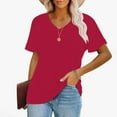 thumbnail image 5 of Summer Women Shirt Womens T Shirts Short Sleeve V-Neck Shirts Cute Fit Summer Casual Tee Tops, 5 of 7