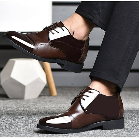 

Lhked Formal Shoes Business Leather Shoes Pointed Toe Stitching Men s Shoes Dress Casual Shoe
