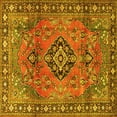 thumbnail image 1 of Ahgly Company Machine Washable Indoor Square Persian Yellow Traditional Area Rugs, 4' Square, 1 of 4
