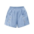 thumbnail image 5 of Zynoxe Shorts for Women with Button Pockets Lightweight Breathable Cotton Linen Shorts Comfort Elastic Waistband Mid-Thigh Wide Leg Shorts Relaxed Loose Fit Solid Color Summer Beach Shorts 3XL, 5 of 7