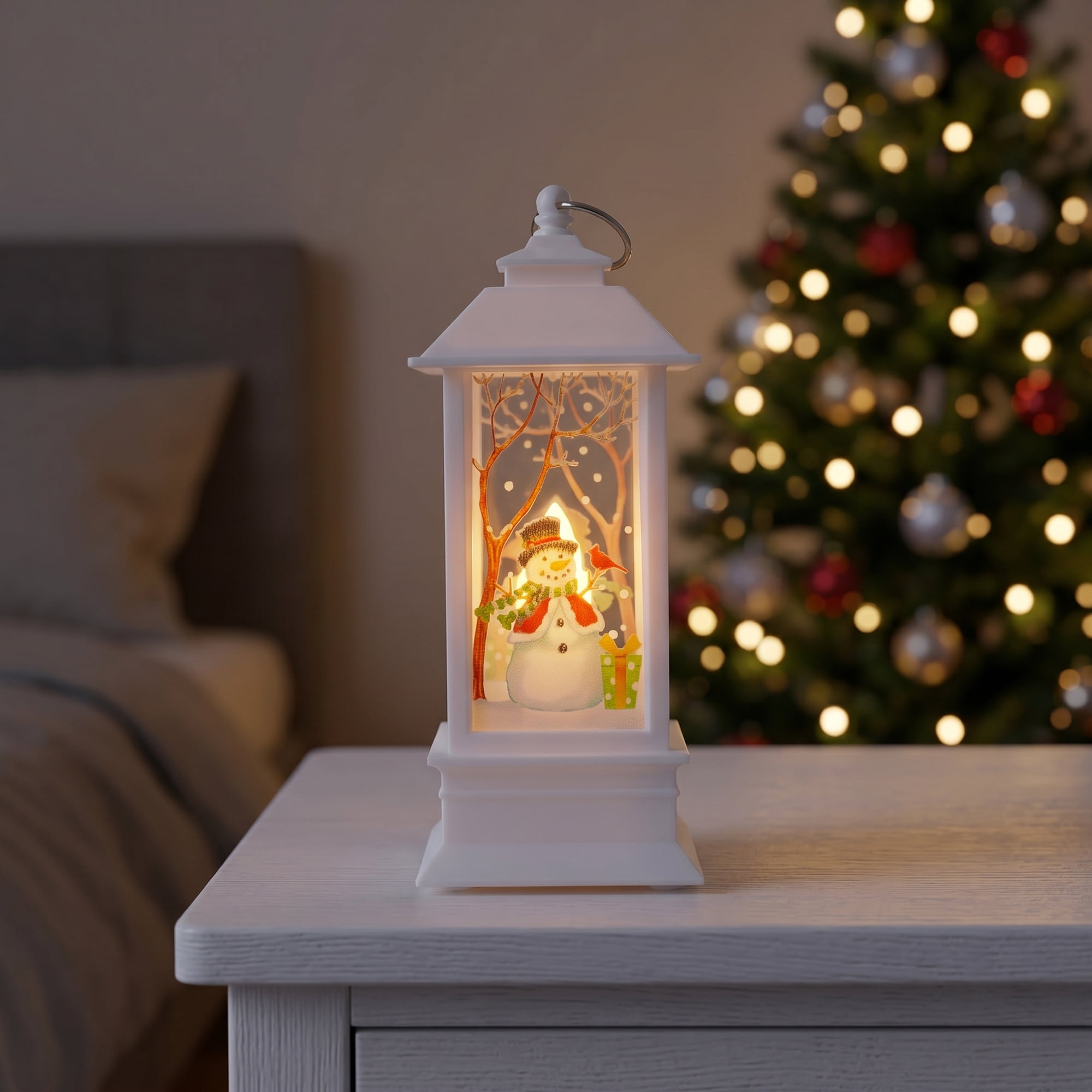 Unique Bargains Light Up Crystal Ball Decorative Lanterns for Decor White Style B