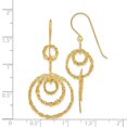 thumbnail image 5 of Auriga Fine Jewelry 14K Yellow Gold Textured Dangle Circle Dangle Earrings for Women (L- 42mm, W- 19mm), 5 of 5