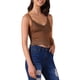 thumbnail image 4 of INSPIRAR CHIC Top de tanque recortado sin mangas con escote en V y borde de encaje Y2K M Marrón, 4 of 6