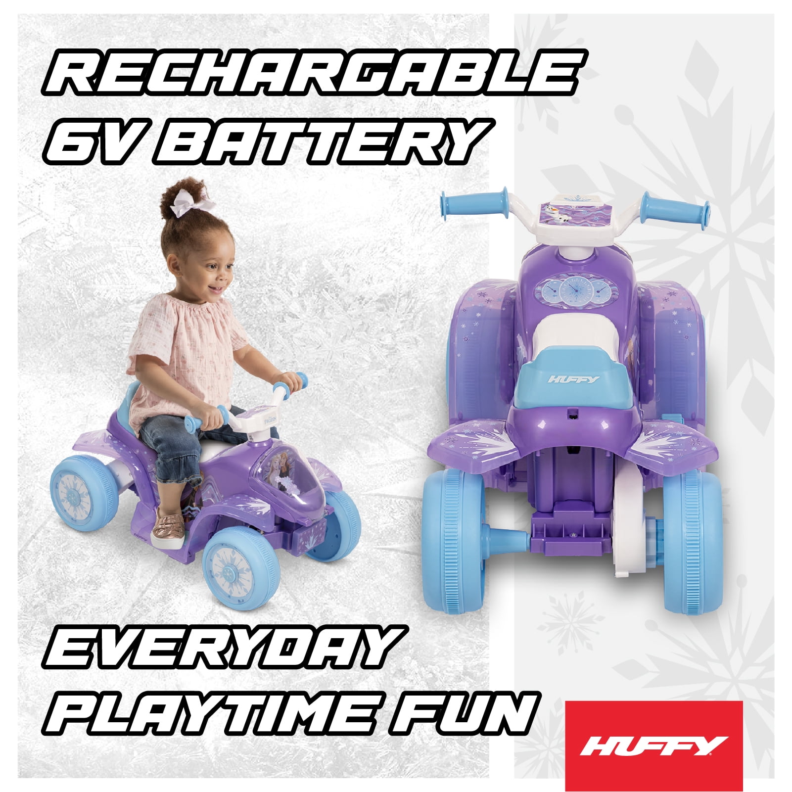 Huffy 6V Disney Frozen Quad Ride-On, Ages 1.5-3, Purple, Kids