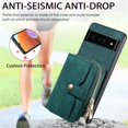 thumbnail image 2 of for Google Pixel 7 Pro Wallet Case, Crossbody Phone Purse with Card Holder for Women, Zipper PU Leather Carrying Cover Gift with Shoulder Strap Kickstand Anti-drop for Google Pixel 7 Pro - Green, 2 of 10