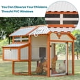 thumbnail image 2 of 55" Wooden Chicken Coop, Chicken Cage with Waterproof PVC Roof, Nesting Box, A PVC Roof and Openable Lid, Large Hen House with Removable Bottom for 6-8 Chickens, Beige, 2 of 7
