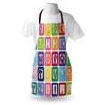 thumbnail image 4 of Cartoon Activity Apron, Colorful English Alphabet Blocks Balloon Letter Design, Unisex Kitchen Bib with Adjustable Neck for Cooking Gardening, Adult Size, Multicolor, by Ambesonne, 4 of 4