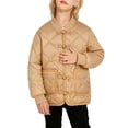 thumbnail image 1 of Adults' Casual Warm Jacket with Solid Color Knitted Yarn Collar and Thickened MidLength Design, 1 of 8