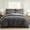 Black, variant on Levtex Home - Mills Waffle Bright White Duvet Cover Set - Full/Queen Duvet Cover + Two Standard Pillow Cases - White Waffle Weave - Duvet Cover (90 x 94in.) and Pillow Case (26 x 20in.) - Cotton