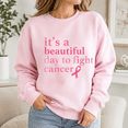 thumbnail image 5 of Breast Cancer Awareness Shirt, It's a Beautiful Day to Fight Cancer Sweatshirt, Pink Ribbon Hoodie and T-Shirt, October Support Gift for Women, 5 of 9
