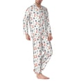 thumbnail image 2 of Picia Lighthouse Sailboat Pattern Men’s Long-Sleeve Sleepwear Set - Soft 2-Piece Loungewear with Pockets, Comfy PJs for Relaxing Nights-Medium, 2 of 7