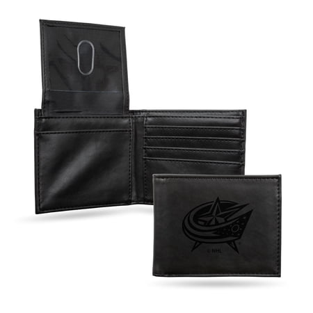 Columbus Hockey Blue Jackets Black Bilfold Wallet with clear ID display