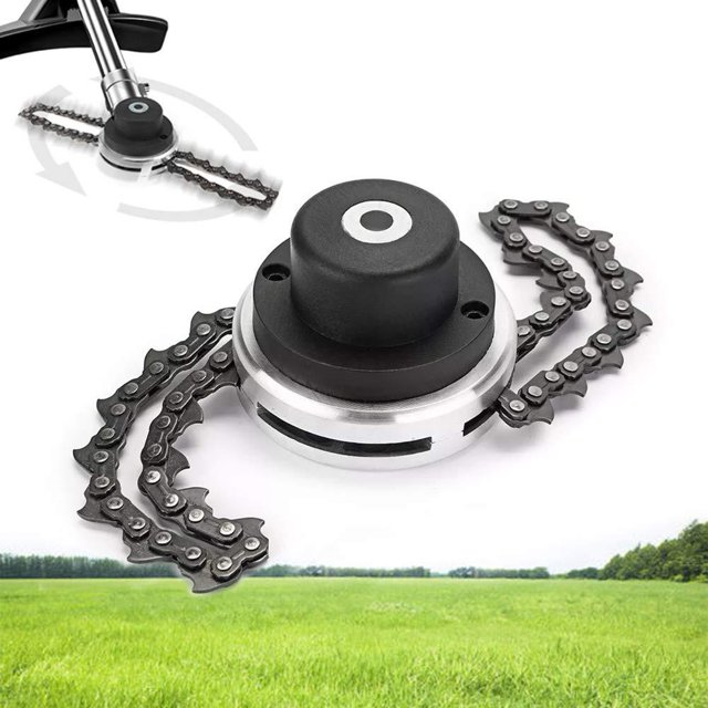 Cortacésped de cadena, cabezal de cepillo, desbrozadora, cortador de césped para jardín, negro