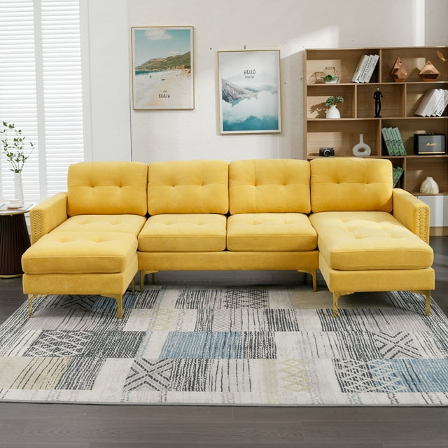 LShaped Modular Sectional Couch, 111"L Sectional Couch with