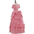 thumbnail image 4 of Victorian Bustle Striped Ball Gown Women's Vintage Civil War Southern Belle Walking Dress, 4 of 8