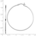 thumbnail image 2 of Beautiful Sterling Silver Rhodium-plated 1.5x50mm Hoop Earrings, 2 of 2