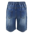 thumbnail image 7 of CAIXIA Boys Jeans Shorts Baggy Wide Leg Straight Wide Leg Denim Shorts Knee Length Elastic Waistband Jorts Kids Fashion Distressed School Bermuda Shorts Kids Clothes with Pockets, 7 of 7