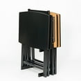 thumbnail image 3 of Open Box PJ Wood 5 Pack XL Oversize Tray Table Set for Living Room or Kitchen, Black, 3 of 9