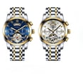 thumbnail image 5 of Reloj de Negocios para Hombre, Reloj de Pulsera de Cuarzo Multifuncional con Correa de Acero Inoxidable, Reloj de Vestir Casual Impermeable, 5 of 5