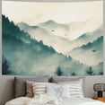 thumbnail image 2 of Nawypu Home Wall Tapestry Art Misty Forest Trees Landscape Painting, 2 of 6