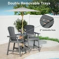 thumbnail image 3 of Pamapic HDPE Tall Outdoor Adirondack Chair Set with Double Removable Trays in Gray, 3 of 7
