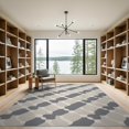 thumbnail image 2 of ODIKA 9'x12' Grey Cream Trellis Geometric Design Washable Area Rug Modern Interlocking Shapes Pattern Non-Shedding, Easy Care for Master Suite, California King, Under Bed, 2 of 7