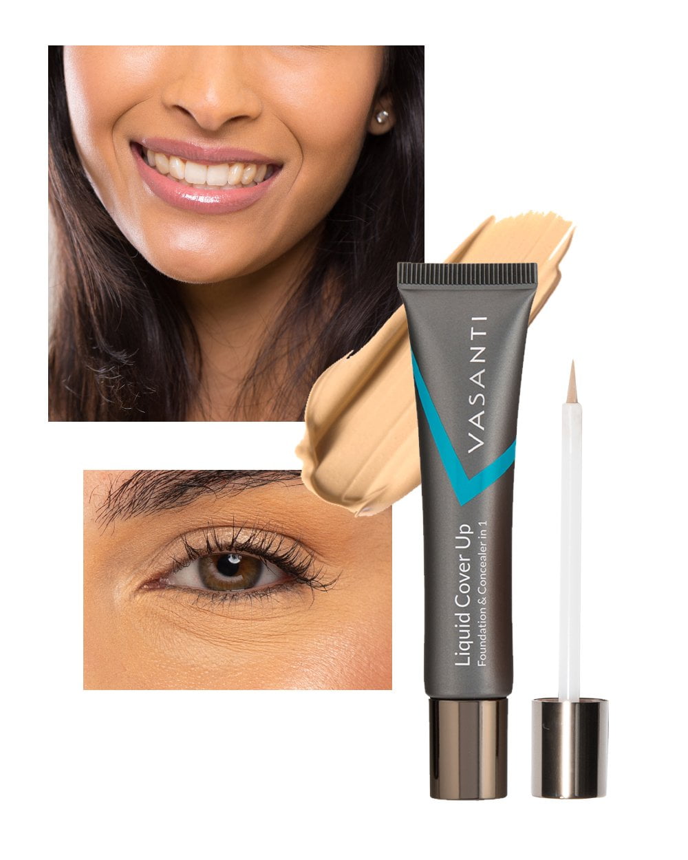 Vasanti Liquid Cover up Foundation and Concealer in 1 (V4 Medium