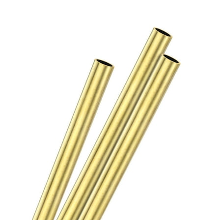 Uxcell 3-Pack 300mm Brass Round Tube, 10mm OD 1mm Wall Thickness H62 Brass Seamless Tubing Metal Straight Pipe [0.39x0.04x11.81IN]