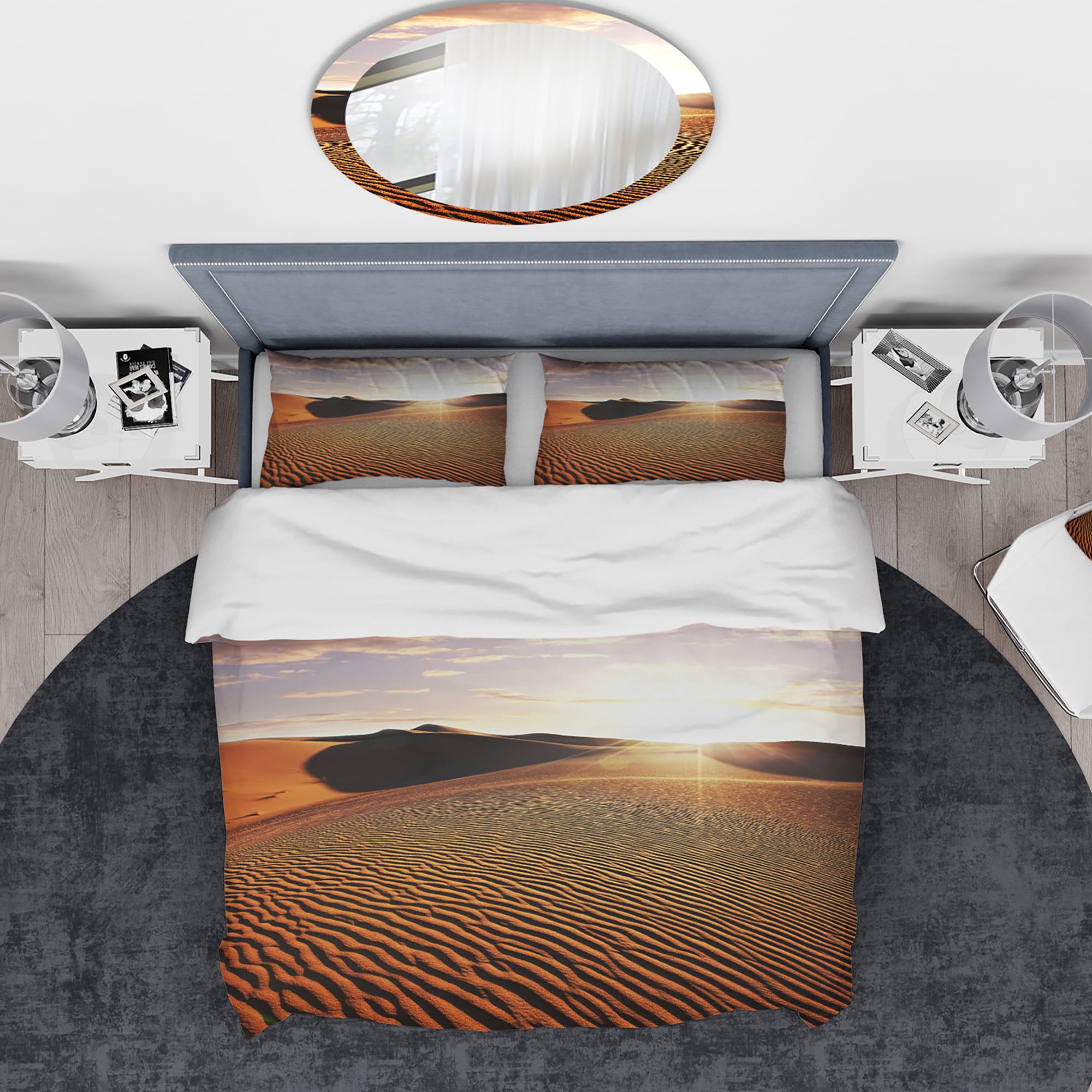 Designart 'Sahara Desert At Sunset' Traditional Duvet Cover Set