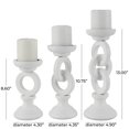 thumbnail image 5 of DecMode 3 Candle White Wooden Chain Link Candle Holder, Set of 3, 5 of 12