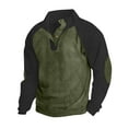 thumbnail image 1 of Besolor Mens Corduroy Sweatshirts Color Block Lapel Collar Button up Pullover Mock Neck Long Sleeve Sweaters Tops, 1 of 5