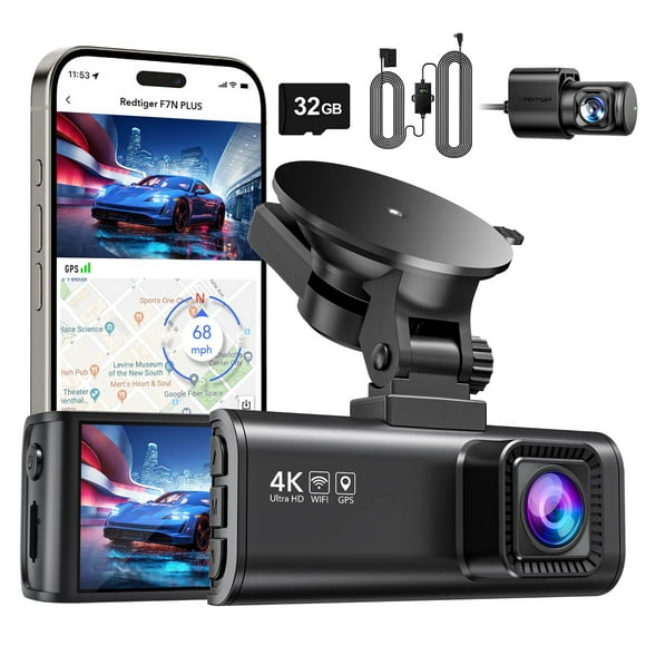 Cámara de salpicadero REDTIGER F7NP 4K, Wi-Fi, GPS, pantalla de 3,16 pulgadas