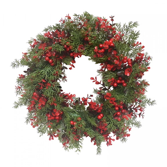 VANIDO Christmas Wreath Wreath for Front Door Farmhouse Housewarming Xmas Wreath Holiday Garland Decoration for Garden Festival Wall christmas door wreath Diameter 35cm