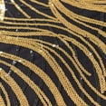 thumbnail image 6 of Efavormart 72"x72" Black Gold Wave Embroidered Sequin Table Overlay, Sparkly Square Table Topper, 6 of 6