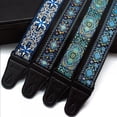 thumbnail image 1 of Sangle de Guitare Jacquard Vintage à Fleurs Réglable pour Acoustique et Électrique-B-, 1 of 7