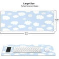 thumbnail image 2 of Blue Sky with Clouds Desk Mat, Cute Large Mouse Pad, Blue Desk Pad, Non-Slip Rubber Base with Stitched Edges Deskmat, 31.5 X 11.8 Inch, 2 of 6