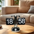 thumbnail image 5 of Clearance Items Flip Desk Clock, Retro Vintage Flip Desk Table Clock, Digital Flip Clock Sided Large Numbers Mechanical Flip Clock Wood Base For Living Room, Study Room And Office, 5 of 8