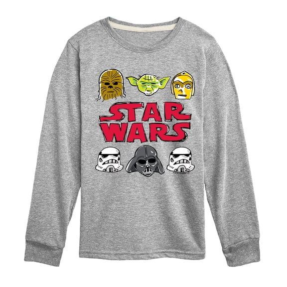 Star Wars - Sw Logo Doodle - Youth Boys Long Sleeve Graphic T-Shirt