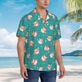 thumbnail image 3 of Fuzoiu Funny Christmas Deer Print Hawaiian Shirt for Men, Summer Beach Casual Short Sleeve Button Down Shirts, Men’s Beach Summer Shirts with Pocket,X-Large, 3 of 7