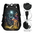 thumbnail image 3 of Balery Purple Glowing Mushroom Print USB Charging Backpack for Men and Women - Water-Resistant, Anti-Theft Laptop Backpack with USB Port for Travel, Work, School, and College, 3 of 7