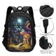 thumbnail image 3 of Balery Purple Glowing Mushroom Mochila con carga USB para hombre y mujer - Mochila impermeable y antirrobo para portátil con puerto USB para viajes, trabajo, estudios y universidad, 3 of 7