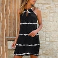 thumbnail image 2 of B91xZ Robe d'Été Élégante pour Femmes Sans Manches Col Rond Chandail Décontracté Chandails en Molleton Mini Robe, Noir TTG, 2 of 5