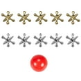 thumbnail image 2 of kusrkot 4-6pack Jacks Game Metal Crosses Ball Knucklebones Fivestones Classic Board Game 4 Pcs, 2 of 9