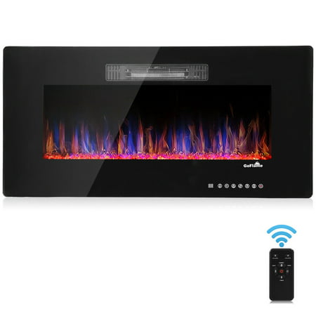 GoFlame 36'' Recessed Electric Fireplace, In-wall& Wall Mounted & standing Electric Heater, Remote Control,Touch (Best Tv Mount For Stone Fireplace)