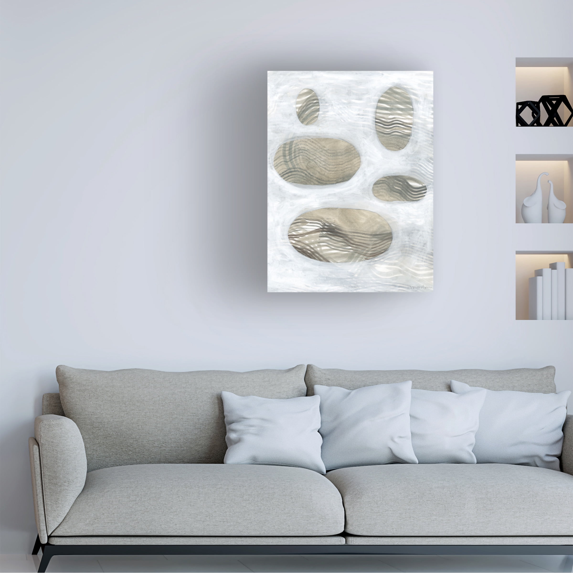 Vanna Lam 'Neutral River Rocks IV' Canvas Art